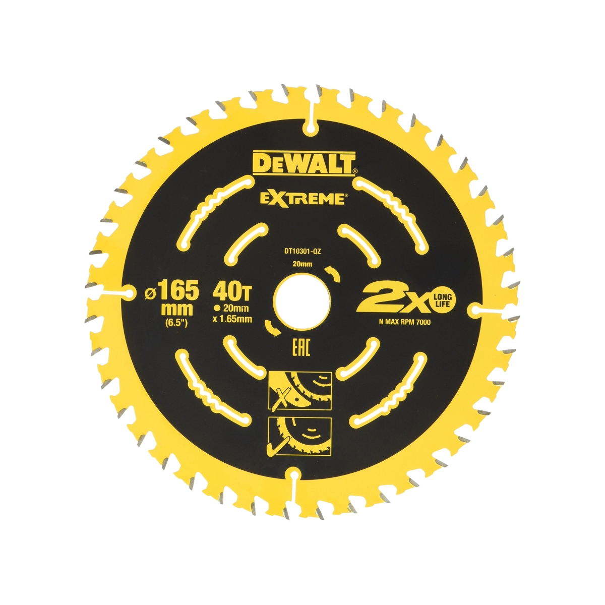 DeWalt Пильный диск EXTREME 165x20mm, 40T