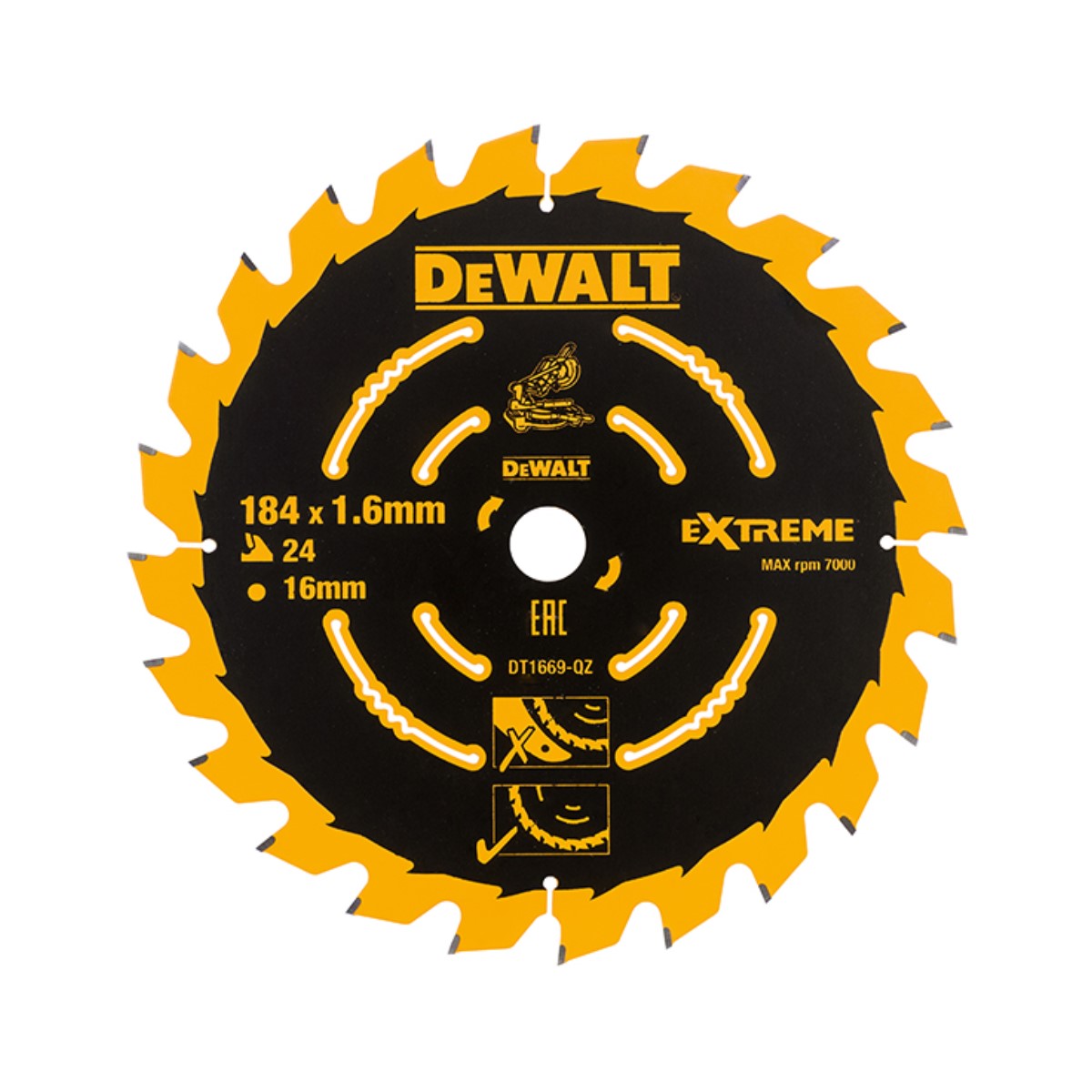 DeWalt Zāģripa CSB 184x16mm, 24T