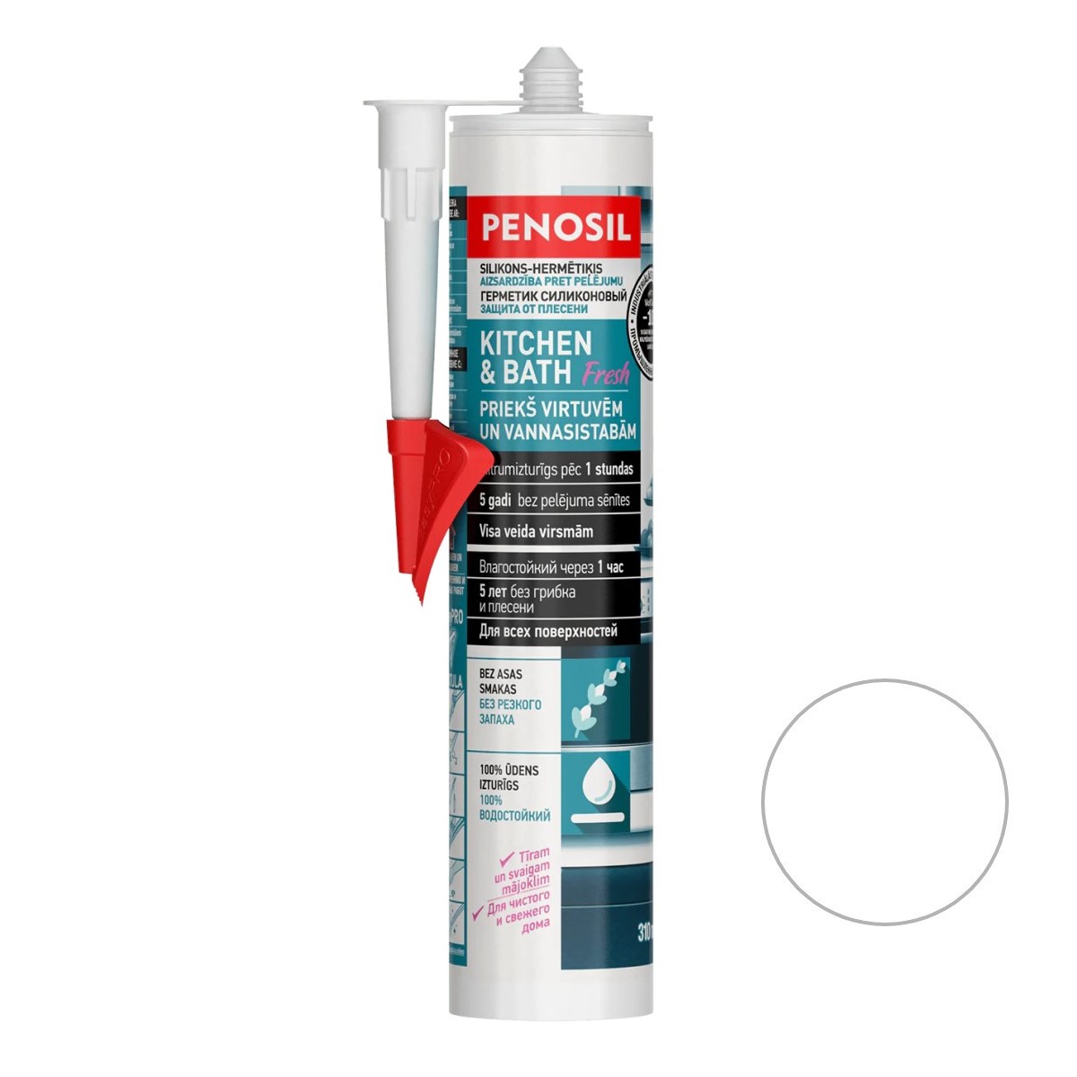 Penosil Kitchen&Bath Fresh Силиконовый герметик для кухонь и ванных комнат 310ml caurspīdīgs