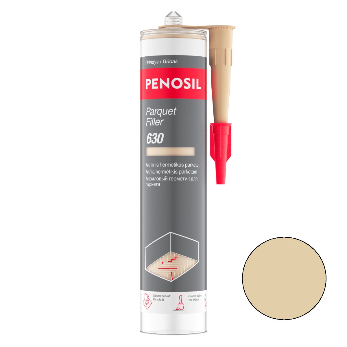 Penosil Parquet Filler 630 Akrila hermētiķis parketam 300ml alksnis