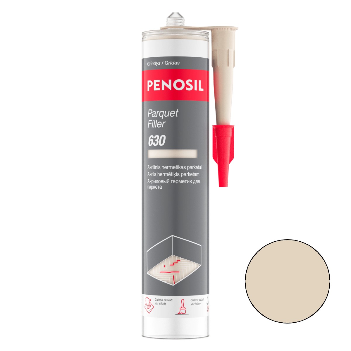 Penosil Parquet Filler 630 Акриловый герметик для паркета 300ml kļava