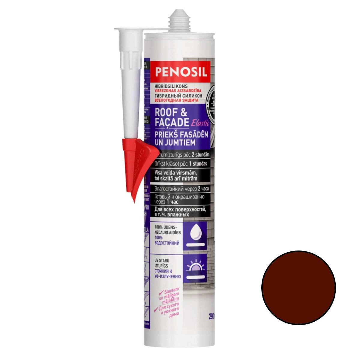 Penosil Roof&Facade Elastic Герметик для крыш и фасадов 290ml, sarkanbrūns