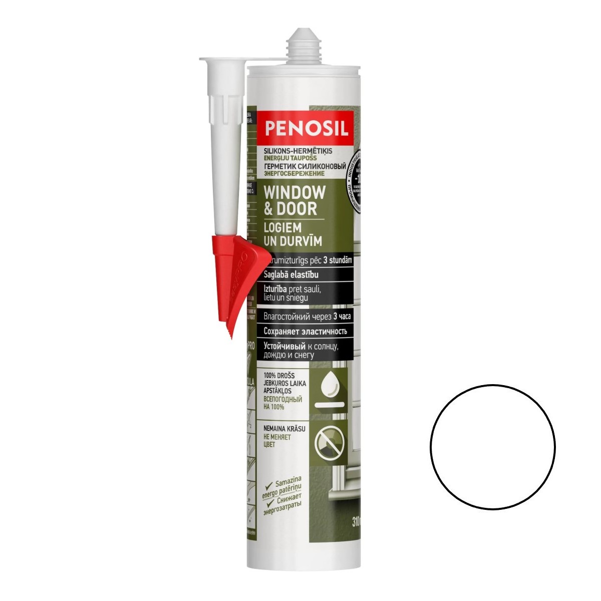 Penosil Window&Door Силиконовый герметик для уплотнения окон и дверей 310ml balts