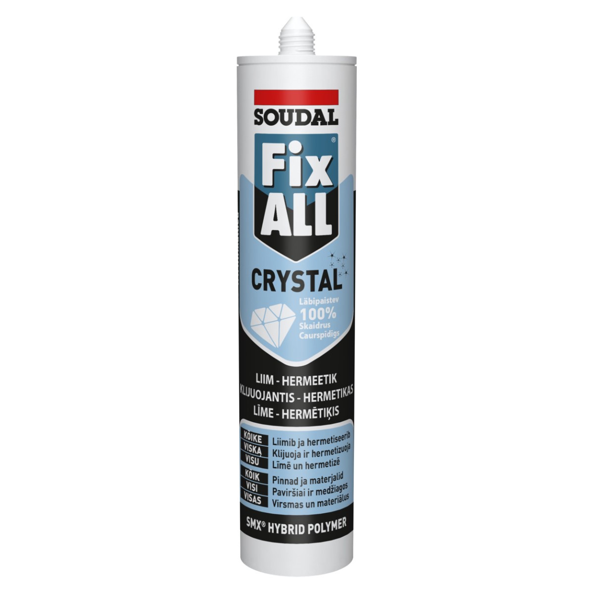Soudal Fix ALL Crystal Гибридный полимерный клей/герметик , caurspīdīgs, 290ml