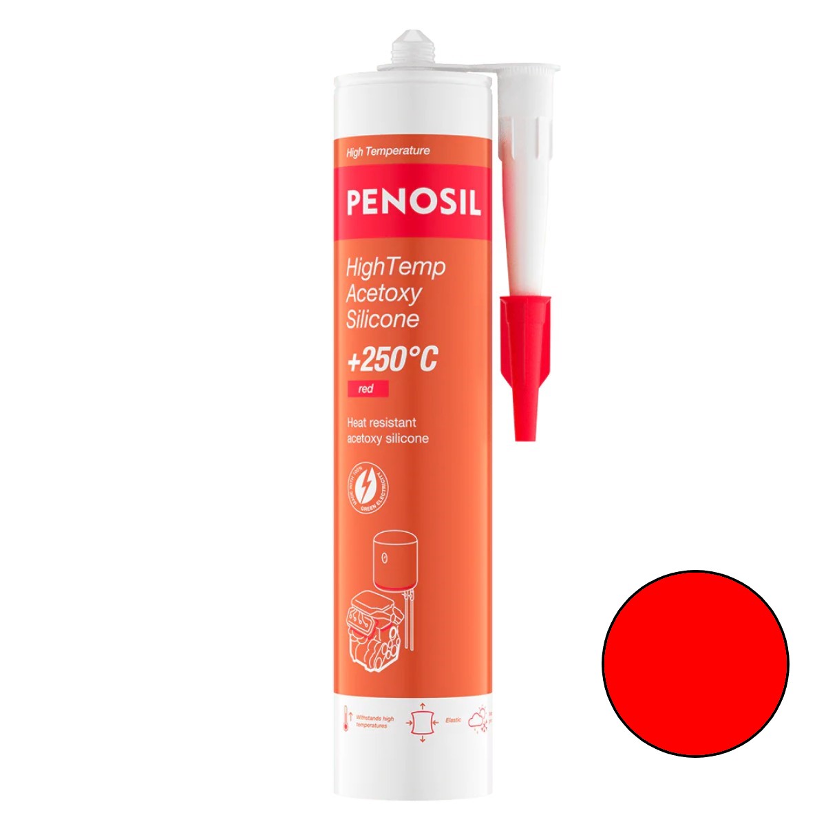 Penosil HighTemp Acetoxy Silicone 250°C Karstumizturīgs silikona hermētiķis