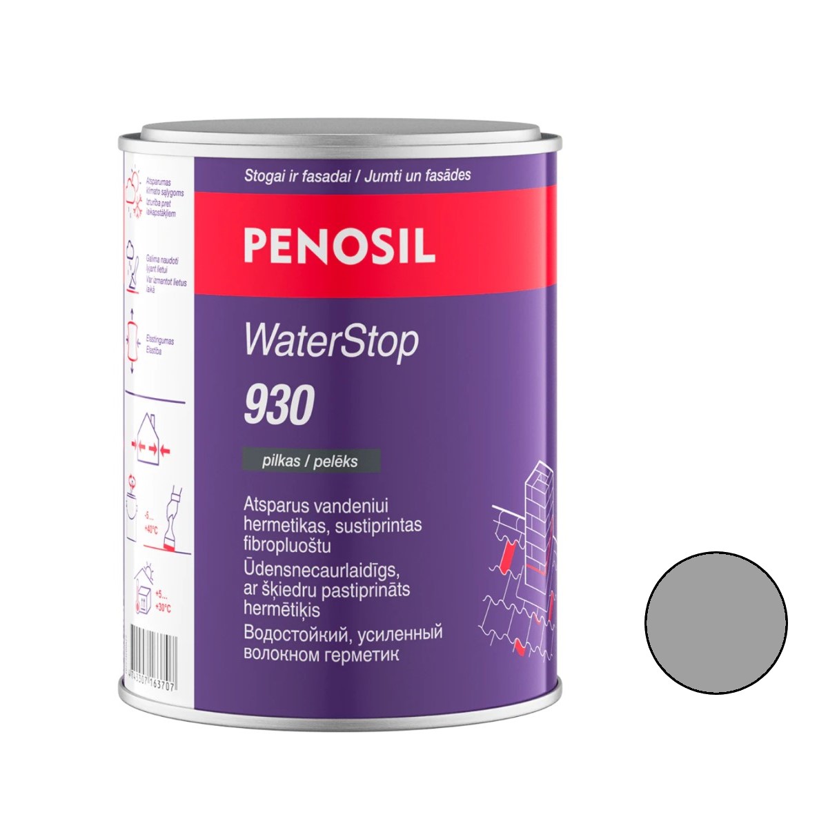 Penosil WaterStop 930 Sealant Ūdensnecaurlaidīgs, ar šķiedru armēts hermētiķis