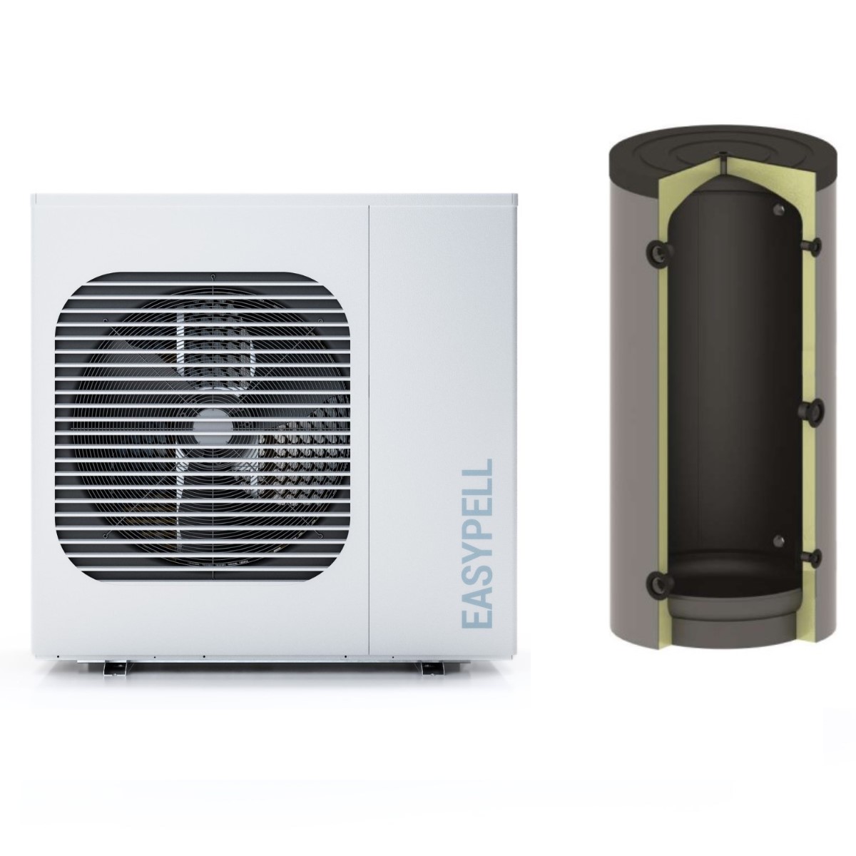 Easypell 12T Siltumsūknis, gaiss-ūdens, ar 100L akumulacijas tvertni