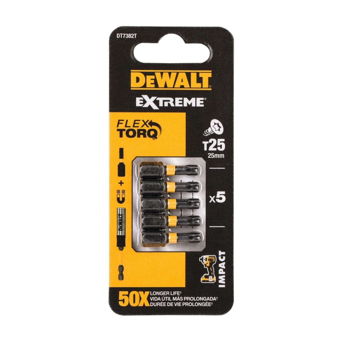 DeWalt FlexTORQ Отверточные насадки T25, 25mm (5gab)