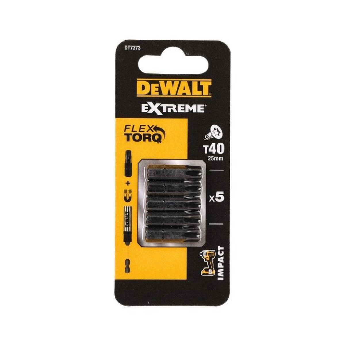 DeWalt Extreme Non-Torsion Отверточная насадка T40x25 мм (5 шт.)
