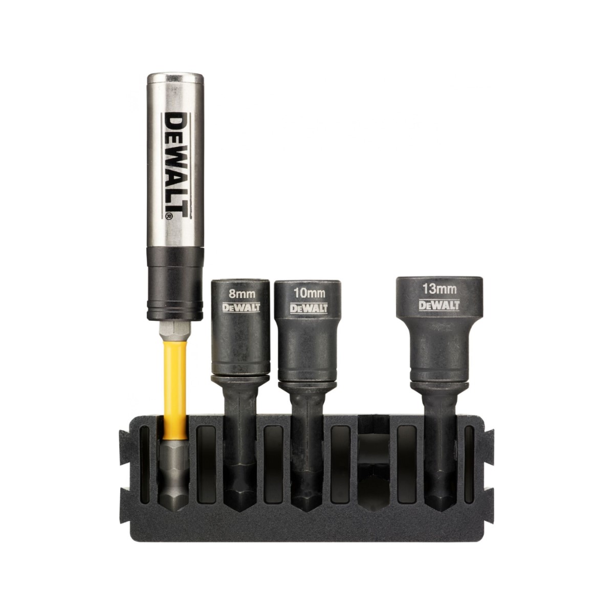 DeWalt Комплект держатель насадок + (биты 8, 10, 13 мм) (4 шт.)