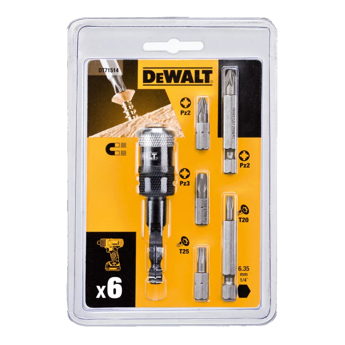 DeWalt Uzgaļu komplekts ar magnētisku uzgali