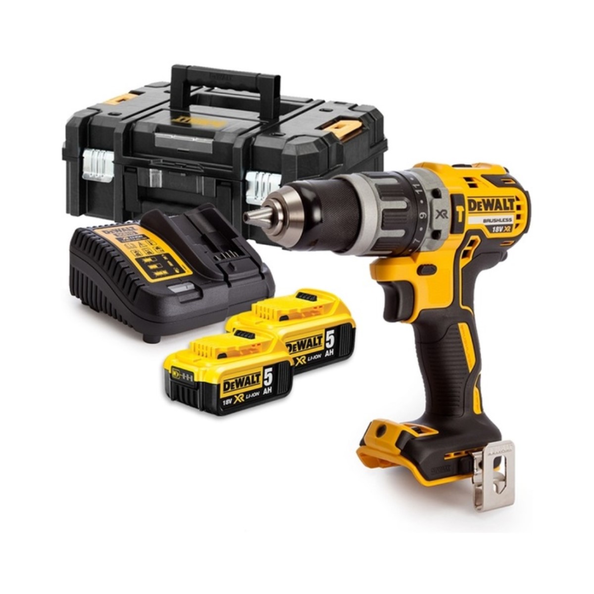DeWalt Аккумуляторная ударная дрель-ударный шуруповерт, 18 В XR Li-Ion, BL (+2x5.0Ah, lādētājs, koferis) DCD796P2-QW