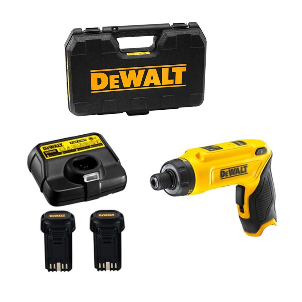 DeWalt Akumulatora skrūvgriezis Mini 7.2V Li-Ion (+2x7.2V, lādētājs, koferis)