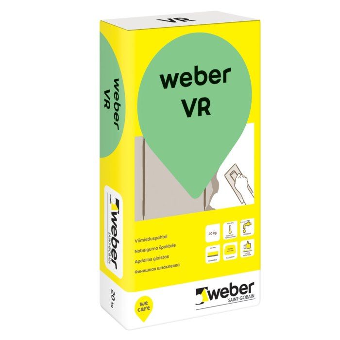 Weber VR nobeiguma špaktele sausām telpām (1-3mm) 20kg