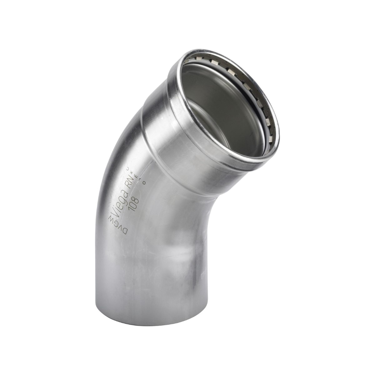 Viega Sanpress Inox XL Līkums 45°, ievietojams gals, presējams pieslēgums