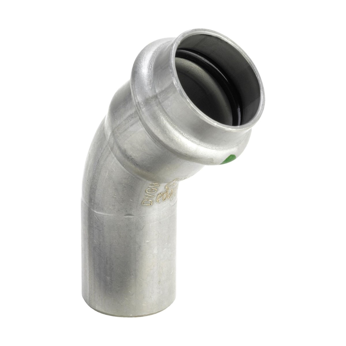 Viega Sanpress Inox Līkums 45°, ievietojams gals, presējams pieslēgums