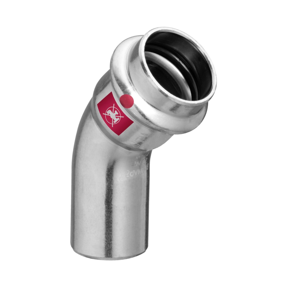 Viega Prestabo Līkums 45°, ievietojams gals, presējams pieslēgums