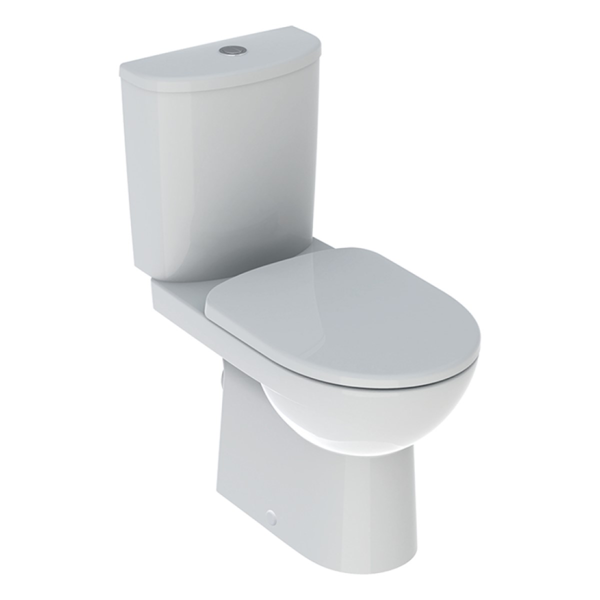 Geberit Selnova Rimfree Pods ar SC vāku, horizontāls izvads, pievads no apakšas