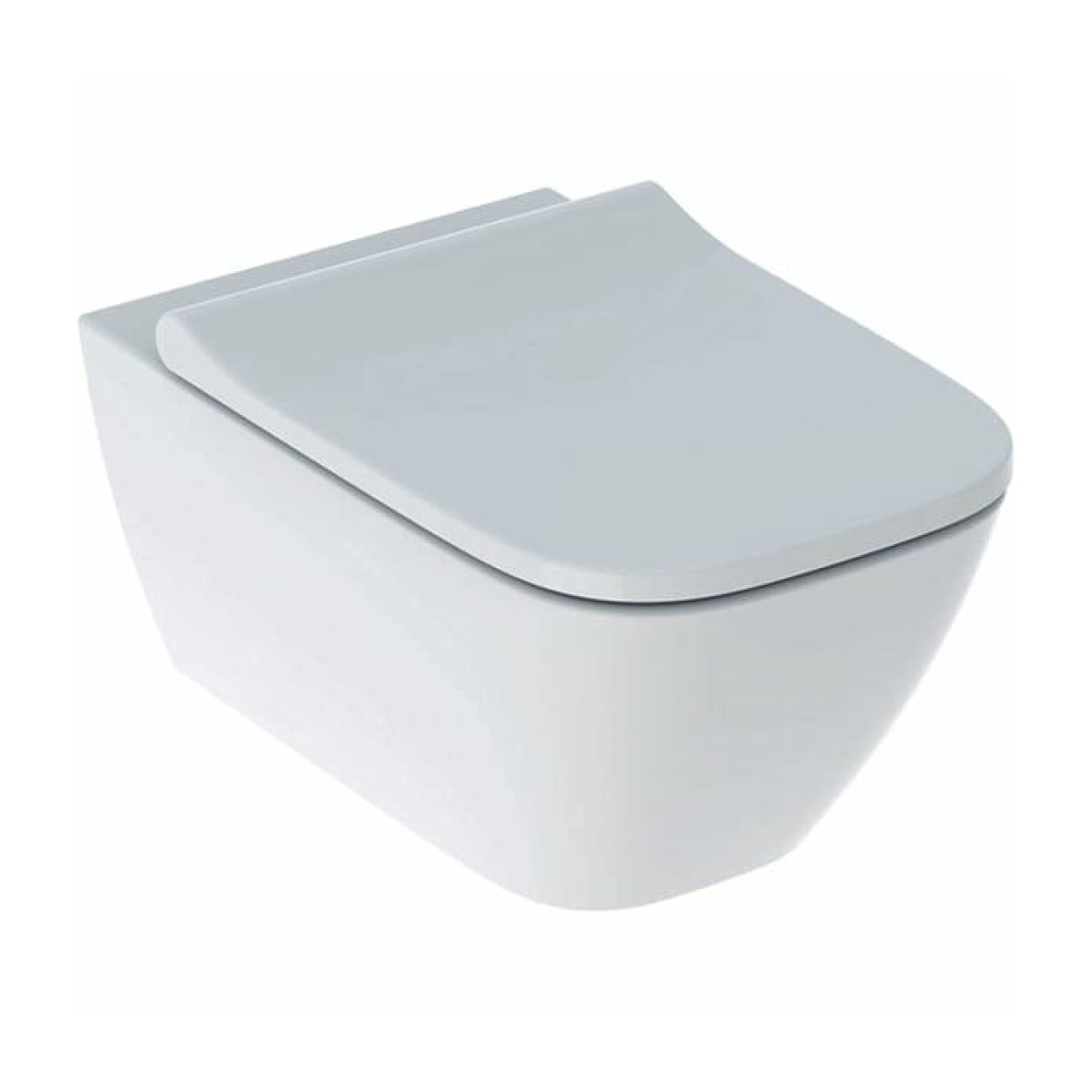 Geberit Smyle Square Rimfree Pods ar SC vāku, stiprināms pie sienas