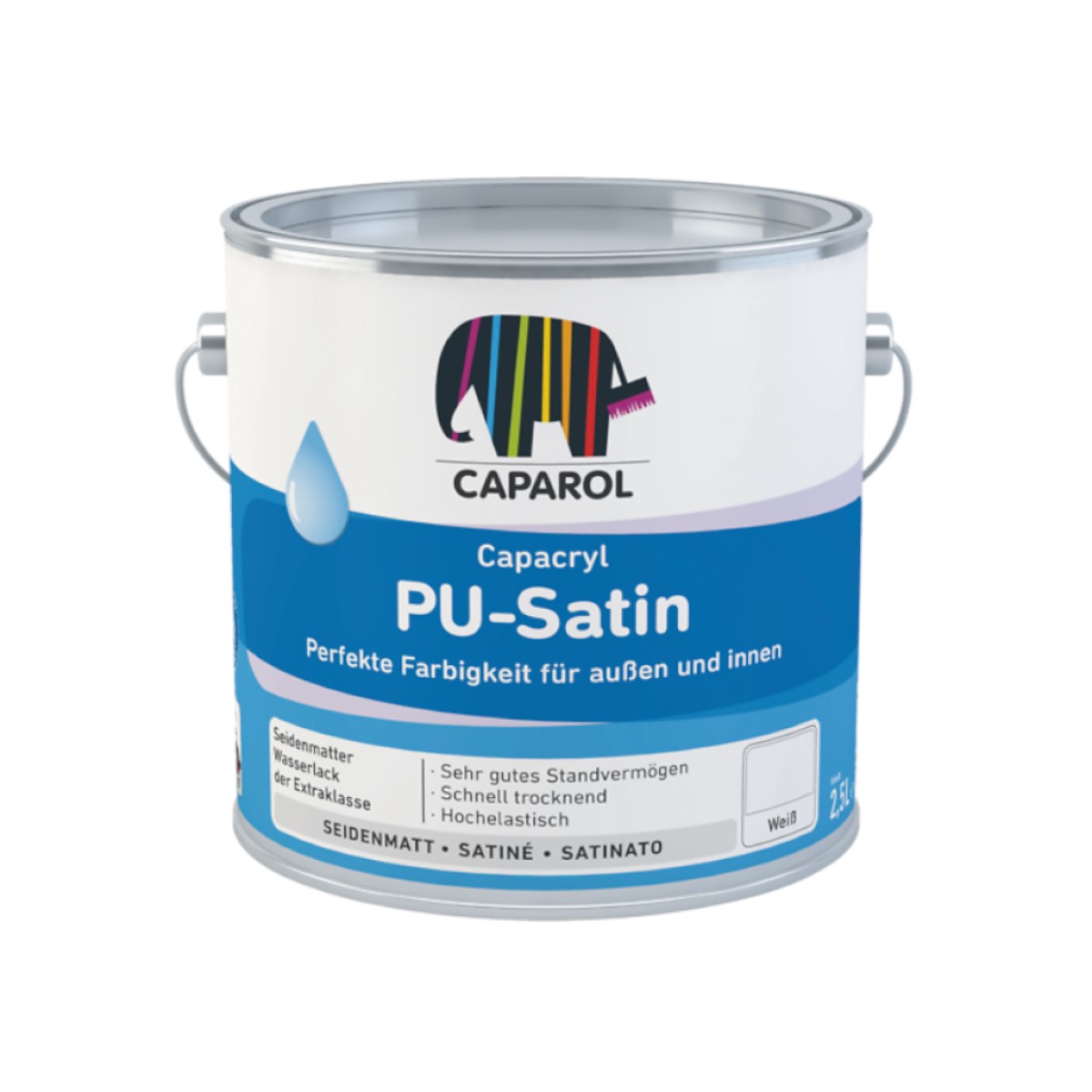 Caparol Capacryl PU-Satin Augstvērtīga poliuretāna-akrila krāsa furnitūrai, pusmatēta