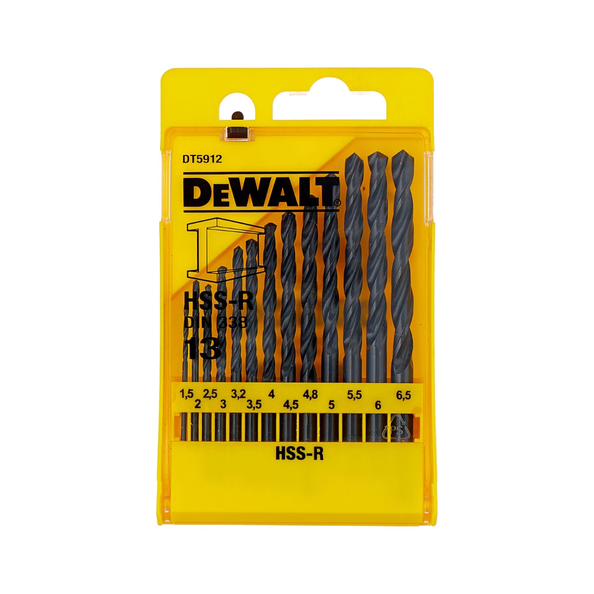 DeWalt HSS-R Набор сверл по металлу 13 шт.
