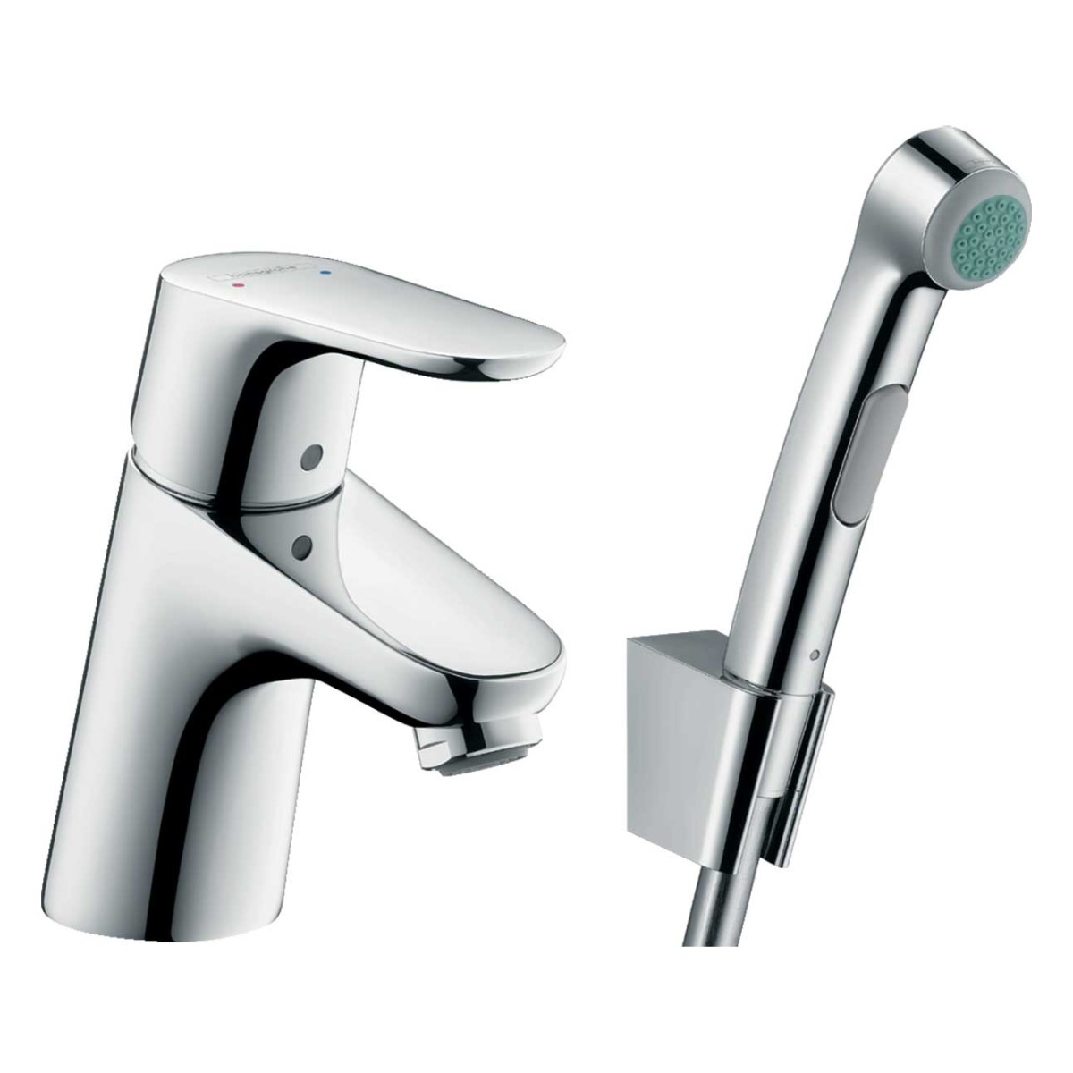 Hansgrohe Focus 70 Vannas istabas izlietnes maisītājs ar Bidette dušu