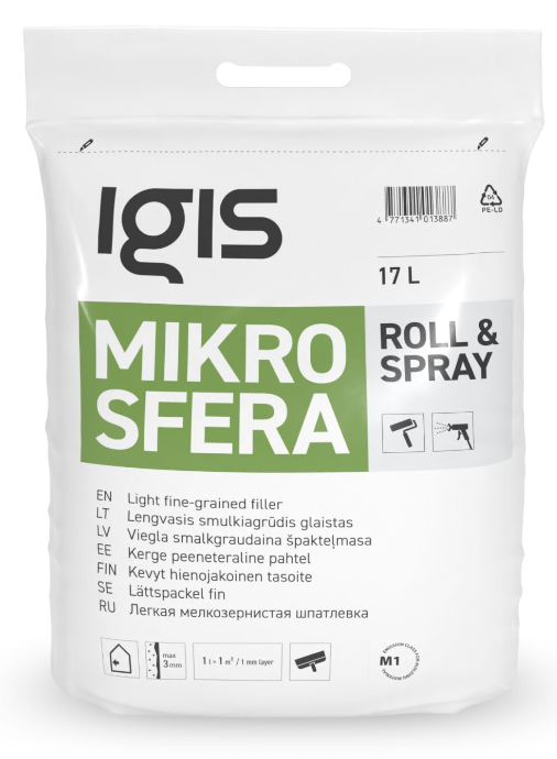 Igis MIKROSFERA готовая к употреблению мелкозернистая шпаклевочная масса , 17L