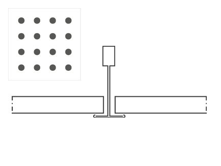 Knauf Danoline Plaza akustiskie, ģipša, piekaramie griesti 9.5x600x600mm, A, G1