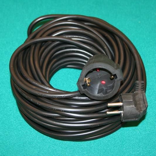 Удлинители Pagarinātājvads 30m , ar zemējumu, 3Gx1.5mm, 2250W, 16A, melns