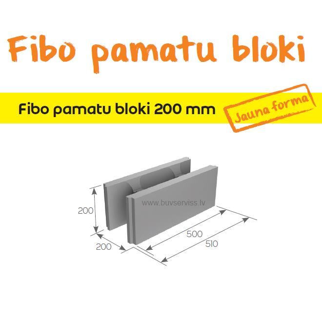 FIBO Pamatu bloki  200mm 200x500/510 