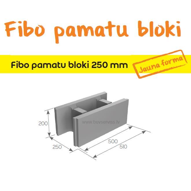 FIBO Pamatu bloki  250mm 200x500/510