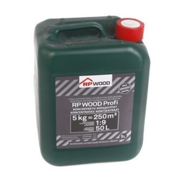 RP Wood Profi Антисептик для древесины (концентрат) RP Wood Profi Koka antiseptiķis (koncentrāts 1:9), bezkrāsains 5kg