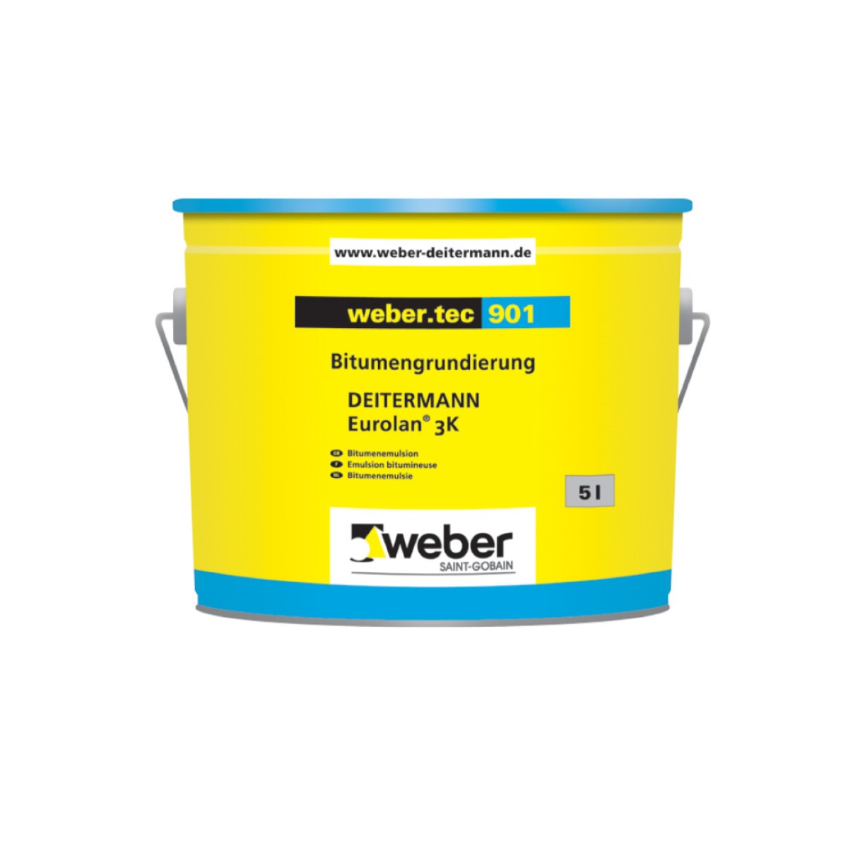 Weber.tec 901 битумная гидроизоляционная эмульсия без растворителей Weber Tec 901 bituma hidroizolējoša emulsija bez šķīdinātājiem, 5L