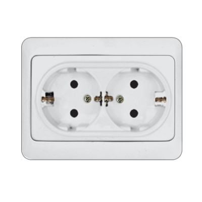 Divvietīga rozete ar zemējumu balta Vilma SL250 RP16-021 z/a