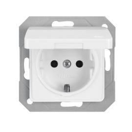 Kontaktrozete ar zemējumu un vāciņu balta Vilma SL250 RP16-003-02 