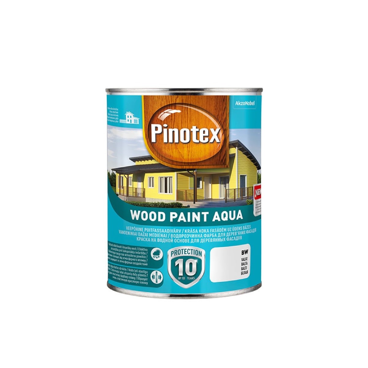 Pinotex Wood Paint Aqua BW Krāsa koka fasādēm, balta, 1L