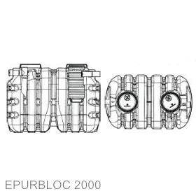 Standarta komplekts - septiķis EPURBLOC 2000 (taisnstūrveida W-086) ar drenāžu