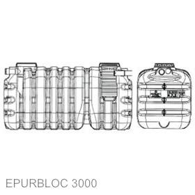 Standarta komplekts - septiķis EPURBLOC 3000 (taisnstūrveida W-097) ar drenāžu