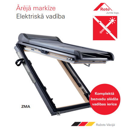 Roto Designo ZMA ar roku regulējamā sietveida ārējā aizsargmarkīze