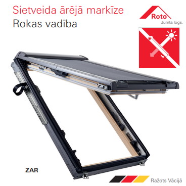 Roto Designo ZAR ar roku regulējamā sietveida ārējā aizsargmarkīze
