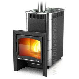 TERMOFOR pirts krāsns TUNGUSKA 16L VITRA Antracīts ar stiklu d=43cm