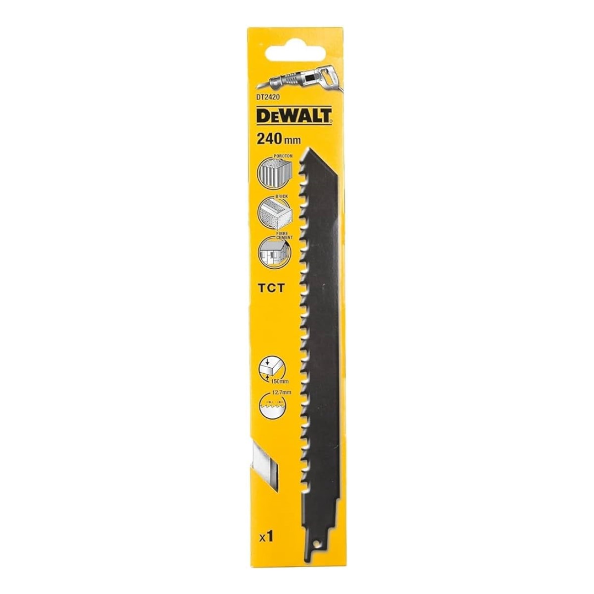 DeWalt Zobenzāģa TCT asmens betonam 240mm