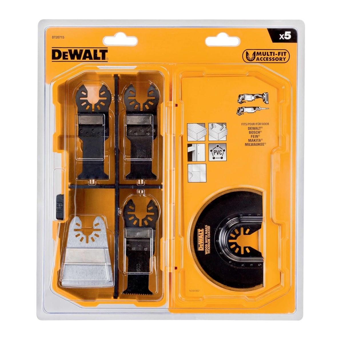 DeWalt Asmeņu komplekts (5gab)
