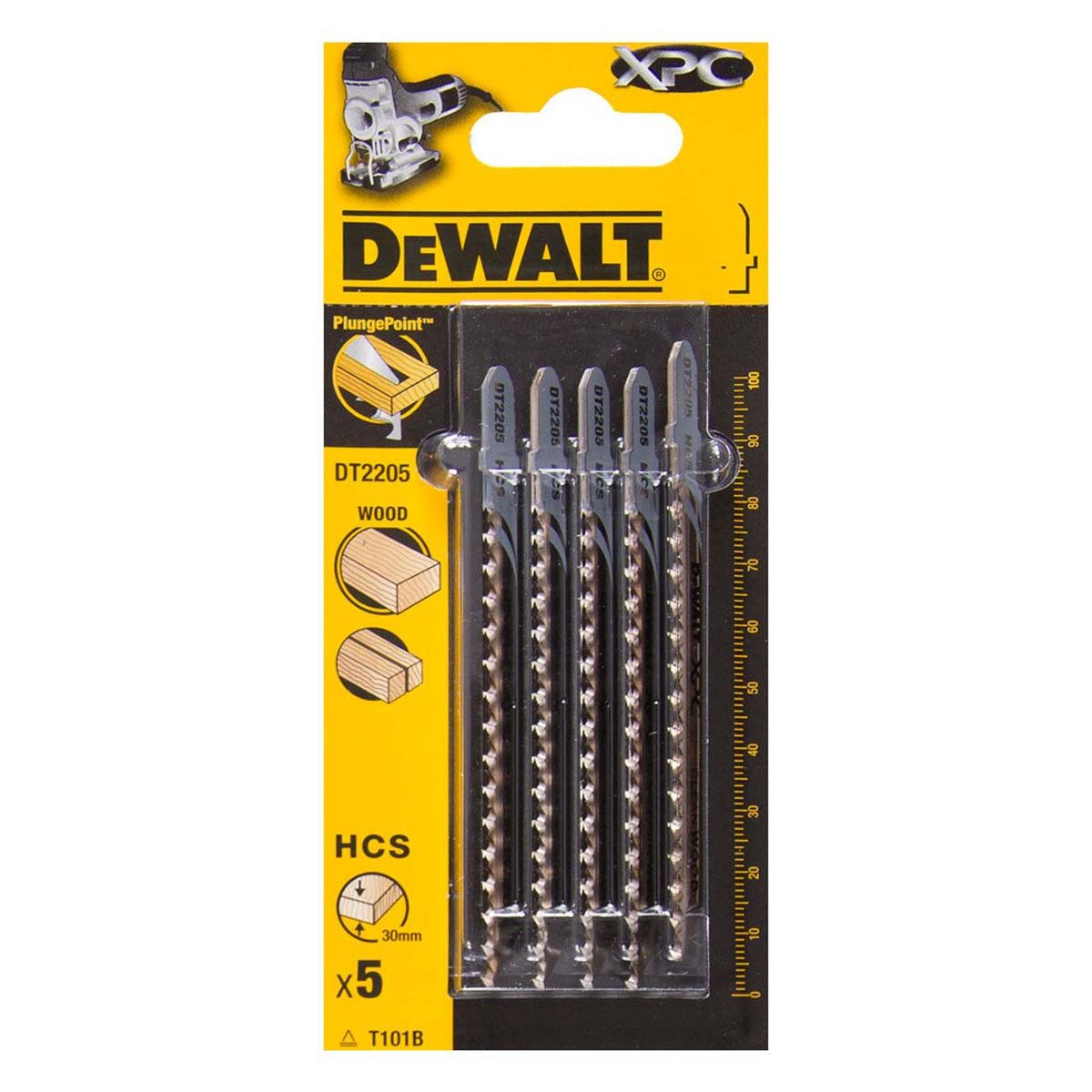 DeWalt Figūrzāģa XPC asmeņi T101B, 100mm (5gab)
