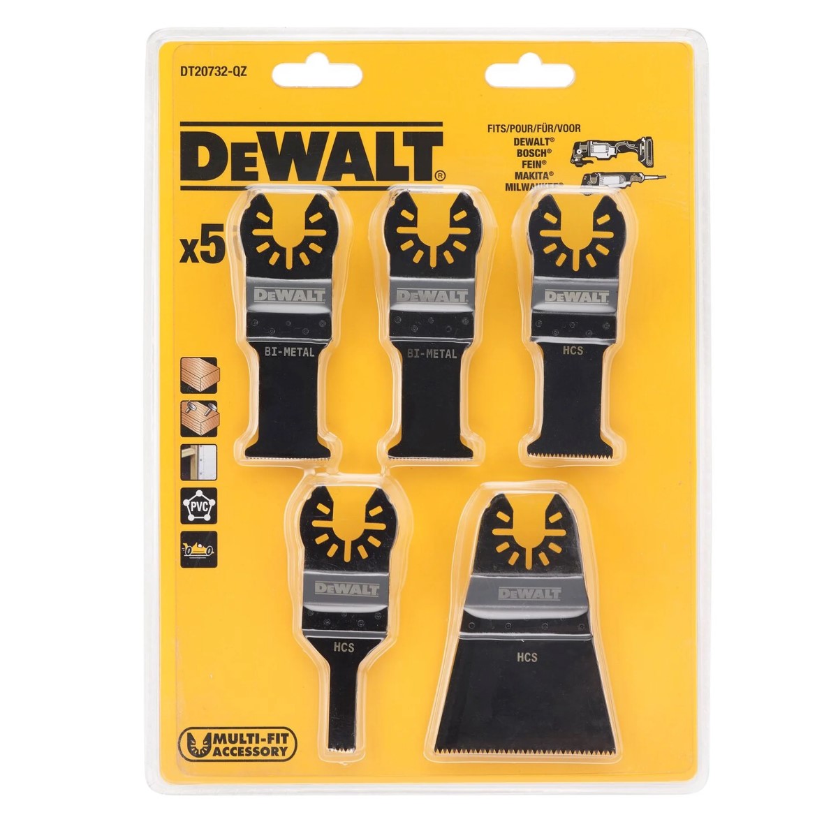DeWalt Multifunkcionālā zāģa asmeņu komplekts (5gab)