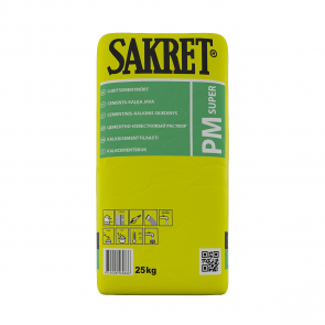 Sakret PM Super Цементно-известковый раствор для оштукатуривания и кладки, серый , 25kg