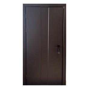 Delta Metāla ārdurvis ar kārbu, slēdzeni un eņģēm, brūnas, 960x2050mm, kreisās