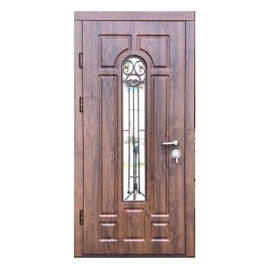 Diāna Metāla ārdurvis ar kārbu, slēdzeni un eņģēm, brūnas, 960x2050mm, kreisās