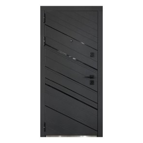 Gors Metāla ārdurvis ar kārbu, slēdzeni un eņģēm, antracīts, 860x2050mm, kreisās