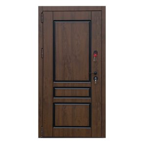Latgale Metāla ārdurvis ar kārbu, slēdzeni un eņģēm, tumšs ozols, 960x2050mm, kreisās